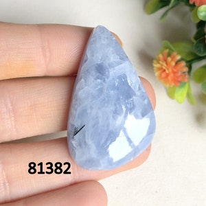 Cabochon de calcite bleue, pierre semi-précieuse naturelle pour la fabrication de bijoux, cabochon fait main, cadeau pour lui