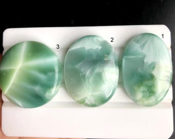 GESELECTEERDE groene hemimorfiet cabochon, losse groene larimar edelsteen voor het maken van sieraden, beschermend kristal 1156