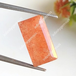 Pierre de soleil de qualité supérieure taillée par étapes, 17 x 9 x 6 mm, Pierre de guérison pour bijoux, Belle pierre de soleil, Cabines polies à la main, 84378