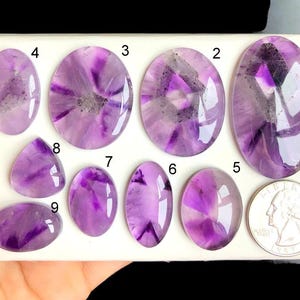 SELECTED amethist mos cabochon, topkwaliteit amethist mos edelsteen voor het maken van perfecte hangers, hooggepolijste cabines, powerkristal LOT-Z6