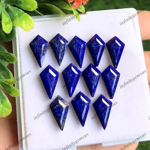 Natuurlijke lapis lazuli 7 x 12 mm stropdasvorm edelsteen, gekalibreerde vliegervorm stapsgewijs gesneden voor het maken van sieraden, helende edelsteen, beschermingskristal