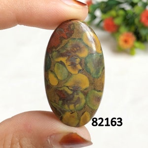 Cabujón de jaspe de frutas de excelente calidad, piedra preciosa para hacer joyas, cabujón pulido a mano, colgante envuelto en alambre