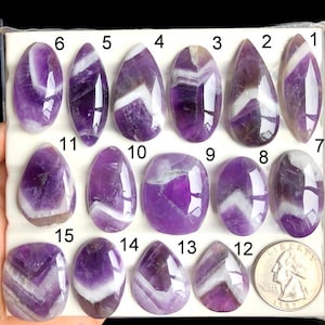 SELECTED Chevron Amethyst Cabochon, Semi Precious Gemstone For Boho Jewelry, Southwest & Style Handcrafted Artisan Design Necklace LOT-A257