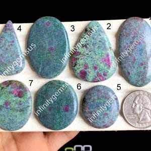 Geselecteerde natuurlijke robijn kyaniet cabochon, natuurlijke halfedelsteen voor perfecte sieraden maken, Hnadmade cabochon, cadeauartikel LOT-D1