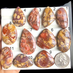 Geselecteerde vogeloog jaspis cabochon, natuurlijke halfedelsteen voor het maken van sieraden, hangers en armbanden, oogkristallen edelstenen LOT-A75