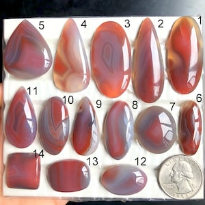 Geselecteerde rode Botswaanse agaat cabochon, handgemaakte Botswaanse agaat handgemaakte edelsteen voor sieraden, armband en ketting maken, genezend kristal