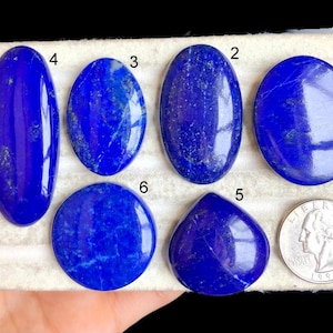 Cabochon di lapislazzuli SELEZIONATI, pietra preziosa di lapislazzuli di qualità AAA per la creazione di gioielli, cristallo di protezione, cabochon curativi di pietre preziose sciolte LOT-D5