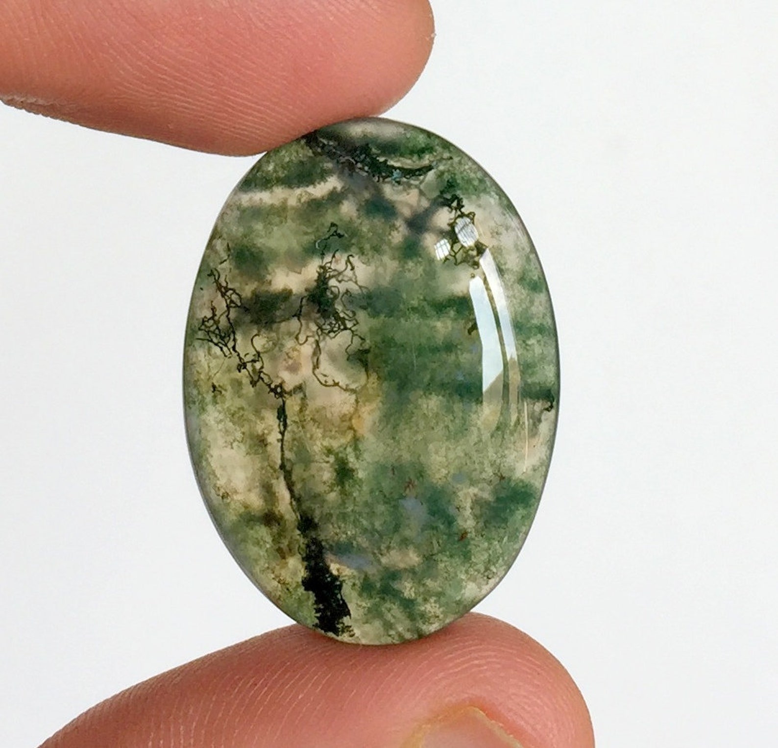 Natural Moss Agates Cabochon 30x22mm 23673 Lowest Price Etsy