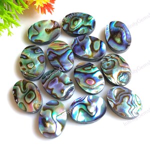 Abalone Shell Cabochon, CALIBRATED 13x18mm Oval Shape Gemstone, 10 Pcs Lot For Necklace Making, Top Quality Abalone Sea Shell For Jewelry