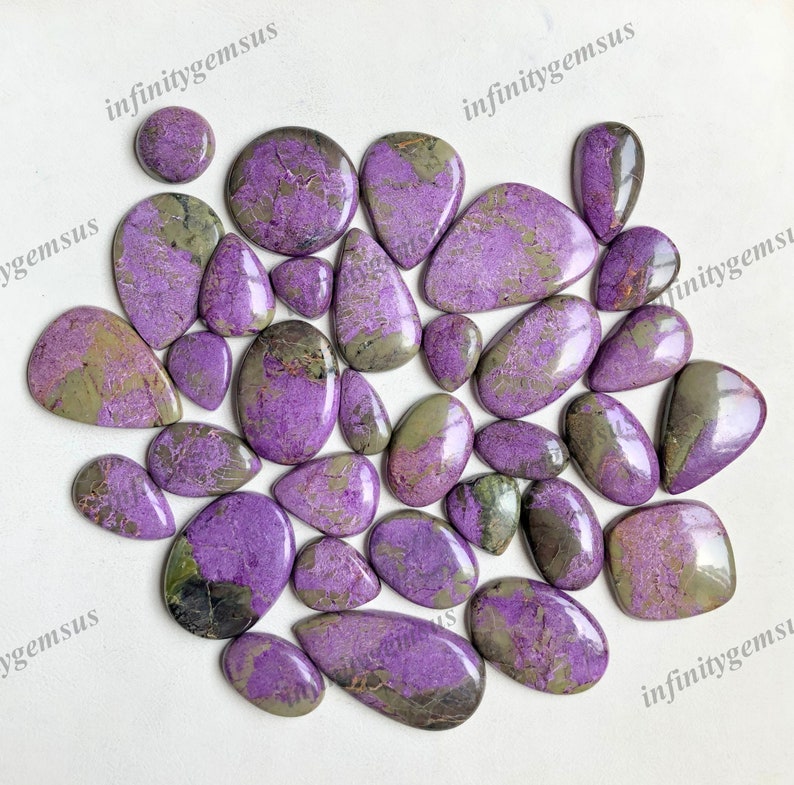 Wholesale Lot Of Stichtite, High Polish Cabochon Loose Gemstone For DIY Jewelry Making and Craft Supplies, Stichtite cabochon lot image 1