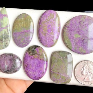 Cabochon en stichtite violet de qualité fantastique, cabochon fait main, cristal de protection, cristal naturel, bijoux avec pierre de naissance LOT-i7