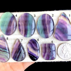 Cabujón de fluorita seleccionado, piedra preciosa de fluorita de la mejor calidad para crear colgantes perfectos, cristal curativo, envuelto en alambre, piedra de nacimiento, lote Z4