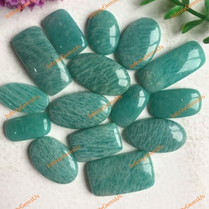 Lote al por mayor de cabujones de amazonita, formas y tamaños variados, hermosos lotes de cabujones de piedras preciosas semipreciosas naturales para joyería y artesanía
