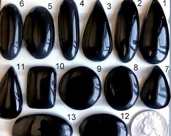 SELECTED zwarte onyx cabochon, natuurlijke halfedelsteen voor het maken van sieraden, handgepolijste onyx losse edelsteen hanger sieraden LOT-775