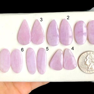 SELECTED Prachtige kunzite-oorbellen cabochon, natuurlijke halfedelsteen voor perfecte oorbellen, geweldige vorm en kleur LOT-A7