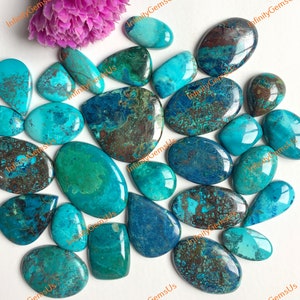 Lotto all'ingrosso di cabochon Shattuckite di alta qualità, forme e dimensioni miste, bellissimi cabochon Shattuckite naturali per gioielli e artigianato