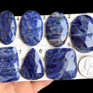 Ausgewählte gute Qualität Sodalith facettierten Cabochon, glatt polierte Steine, für schönen Schmuck, Geschenk für jemand Besonderes, Birthstone LOT-E1