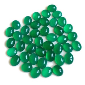 Cabochão de ônix verde em formato oval, pedra preciosa solta de 8 x 10 mm, lote com 10 peças, cabos polidos à mão, pingente enrolado em arame, cristal de cura