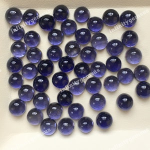Iolite Cabochon 6mm Ronde Vorm Cabochon 5pc Pack, Glad gepolijst, Semiprecious Gemstone Kalibreren Grootte