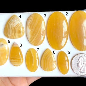 Geselecteerde gele aragoniet edelsteen cabochon, natuurlijke halfedelsteen voor het maken van sieraden, genezend kristal, gemengde sieraden LOT-J7