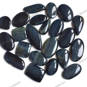 Lote de atacado de cabochão de pedra preciosa de olho de tigre azul, lote de cabochão de olho de tigre por peso. Cristal de tigre para fabricação de joias DIY e decoração de casa