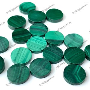 10mm Malachiet ronde, 10st veel hoog Pools beide zijden platte losse edelsteen voor het maken van sieraden en ambachtelijke benodigdheden, Malachiet edelsteen veel