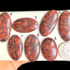 Cabujón de jaspe rojo flor seleccionado, piedra semipreciosa natural para joyería, cristal protector, belleza de jaspe, artículo de regalo (Lote B7)