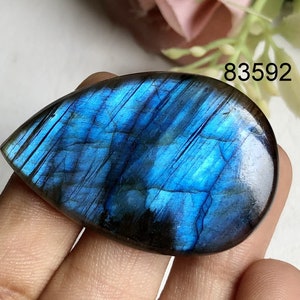 Hermoso cabujón de piedra preciosa de labradorita, uso de piedra preciosa de labradorita de fuego azul para la fabricación de anillos y pendientes, cristal de protección