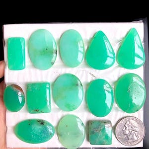 Cabujón de crisoprasa seleccionado, piedra preciosa curativa para joyería, colgante envuelto en alambre, cabujones de amor, regalo para alguien especial (LOTE-A30)