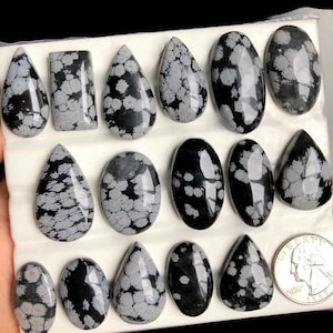 SELECTED Snow Flake Cabochon, Natural Semi Precious Gemstone For Making Jewelry,  Snow Flake Healing Crystal Necklace Jewelry LOT-A253