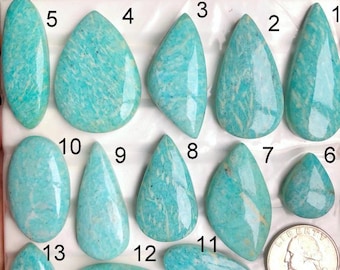Cabochon di amazzonite selezionato, pietra semipreziosa naturale per la realizzazione di collane perfette, gioielli con collana in amazzonite in stile occidentale, LOTTO-A371