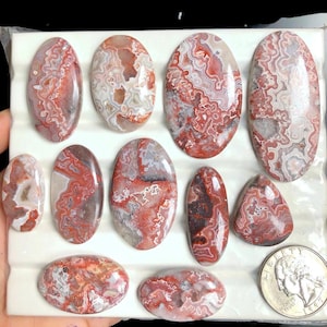 Cabochon d'agate folle en dentelle, pierre semi-précieuse naturelle pour la fabrication de bijoux, bijoux pendentifs en cristal en vrac en agate, cristal de puissance