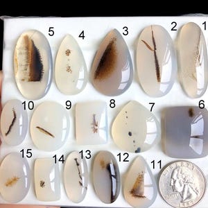 SELECTED Dendrite Agate Cabochon, Natural Semi Precious Gemstone For Jewelry Making, Natural Dendrite Aagte Healing Crystal Jewelry