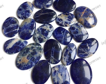 Sodalite Jasper Cabochon Wholesale Lot, Semi Precious Gemstone Cabochon Lot By weight. Sodalite Crystal for DIY jewellery making, Birthstone