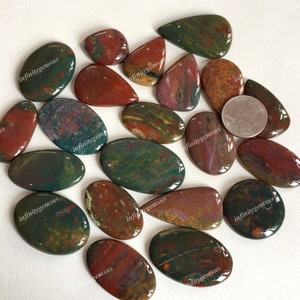 Top Rare Blood Stone Cabochon Lotto all'ingrosso, Natural Blood Stone Gemstone Cabochon lot, Cabochon per la produzione di gioielli