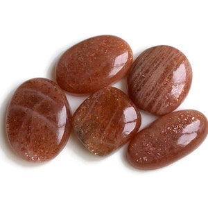 Lindo cabochão de pedra preciosa Sunstone, 16 x 24 mm aprox., formas e tamanhos mistos, lote de atacado, joias artesanais, cristal de meditação 83622