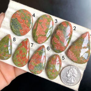 Geselecteerde unakiet jaspis cabochon, handgemaakte cabochon, goede kwaliteit unakiet jaspis edelsteen voor het maken van sieraden, geboortesteen edelsteen LOT-J3