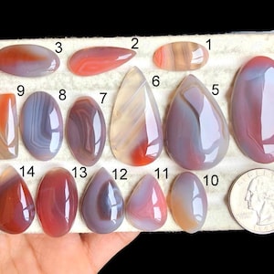 Geselecteerde rode Botswaanse agaat cabochon, natuurlijke halfedelsteen voor het maken van sieraden, met de hand gepolijste cabines, meditatiekristal LOT-N4