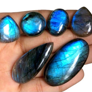 Cabujón de labradorita de fuego azul de calidad AAA+, piedra preciosa semipreciosa para uso en la fabricación de joyas, cabujón hecho a mano, cristal curativo