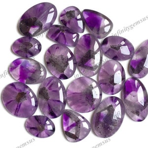 Lote de atacado de cristal de ametista trapiche de musgo natural | Cabochão de ametista de musgo para fabricação de joias e suprimentos de artesanato e decoração para casa