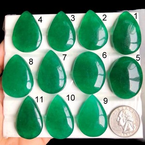 Cabochon di quarzo verde selezionato, pietra semipreziosa naturale per la creazione di gioielli, cabochon fatto a mano, ciondolo avvolto con filo, LOT-A68