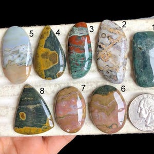 Cabochon di diaspro oceanico SELEZIONATO, pietra preziosa di diaspro di qualità e forma sorprendenti per la creazione di gioielli, cristallo curativo, gioielli fai da te LOT-G4
