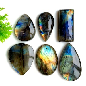Prachtige kwaliteit multi-brand labradoriet cabochon, losse edelsteen voor het maken van kettingen en armbanden, met de hand gepolijste cabines geboortesteen edelsteen