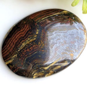 45x31x5mm Eisen Tigerauge Cabochon, ovale Form natürlicher Halb Edelstein für die Schmuckherstellung, handgemachter Cabochon, Wire Wrapped Anhänger