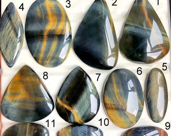 SELECTED Multi Tiger Eye Cabochon, Natural Semi Precious Gemstone For Making Jewelry, Handmade Pendant Jewelry, lot-458