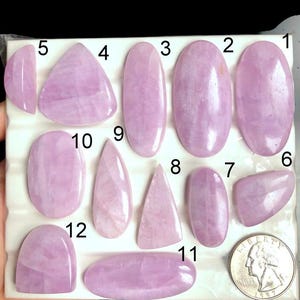 Magnifique cabochon de Kunzite SÉLECTIONNÉ, Pierre semi-précieuse naturelle pour la fabrication de bijoux, Bijoux en cristal de guérison naturel de Kunzite LOT-A158