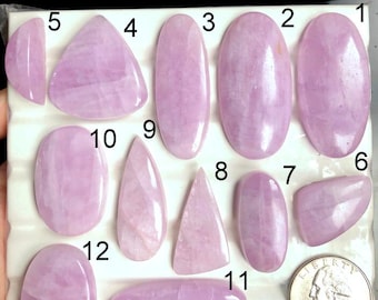 SELECTED Beautiful Kunzite  Cabochon, Natural Semi Precious Gemstone For Jewelry Making, Kunzite Natural Healing Crystal Jewelry LOT-A158