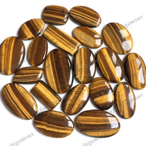 Cabochão de pedra preciosa de olho de tigre Lote de atacado, Cabochão de olho de tigre Lote por peso. Cristal de tigre para fazer joias DIY e kit de artesanato de decoração para casa