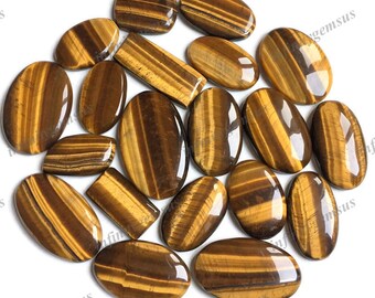 Tiger's Eye Gemstone Cabochon Wholesale Lot, Tiger Eye Cabochon Lot By weight. Tiger Crystal for DIY jewellery making & Home Décor craft kit