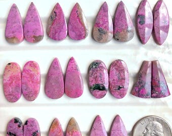 SELECTED Copaltoan calciet oorbellen paar cabochon, halfedelsteen voor het maken van sieraden, natuurlijke edelsteenoorbellen zuidwestenstijl